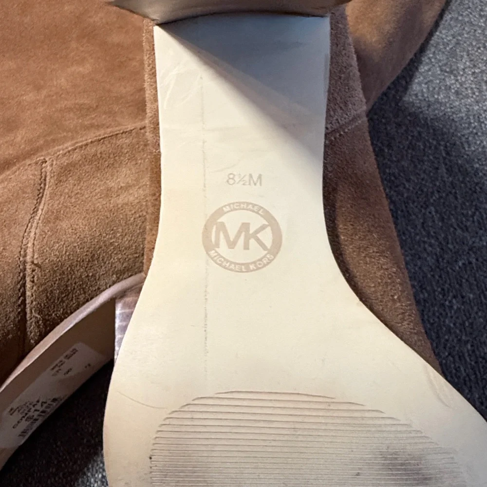 Michael Kors Women’s Regina Over the Knee Boots 8.5 M Tan Suede High Heel NWOB